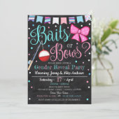 Party Einladung von Baits oder Bows Gender Reveal (Stehend Vorderseite)