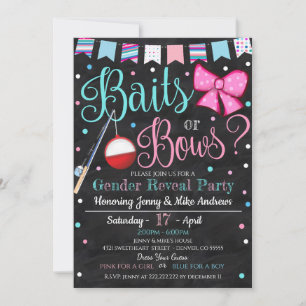 Party Einladung von Baits oder Bows Gender Reveal