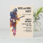 Party Einladung von Beige Rock and Roll (Stehend Vorderseite)