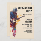 Party Einladung von Beige Rock and Roll (Vorne/Hinten)