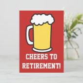 Party Einladung von Bier für den Ruhestand (Stehend Vorderseite)