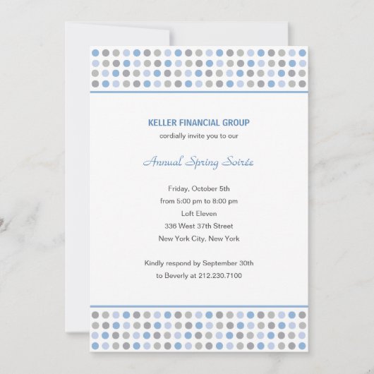 Party Einladung von Dot Patterns für Unternehmen (Vorderseite)