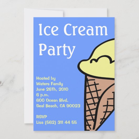 Party Einladung von Eis (Vorderseite)