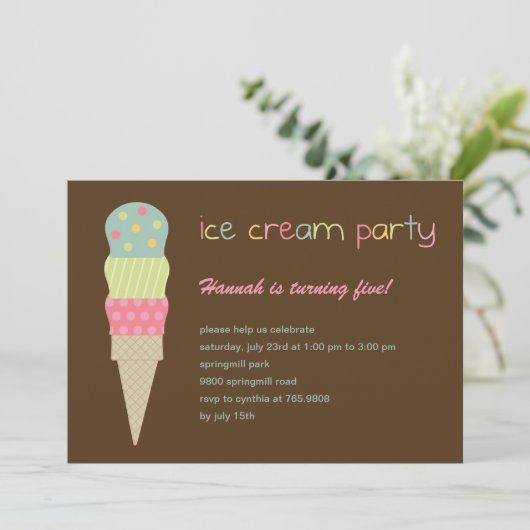 Party Einladung von Eis (Stehend Vorderseite)