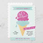 Party Einladung von Eis (Vorne/Hinten)