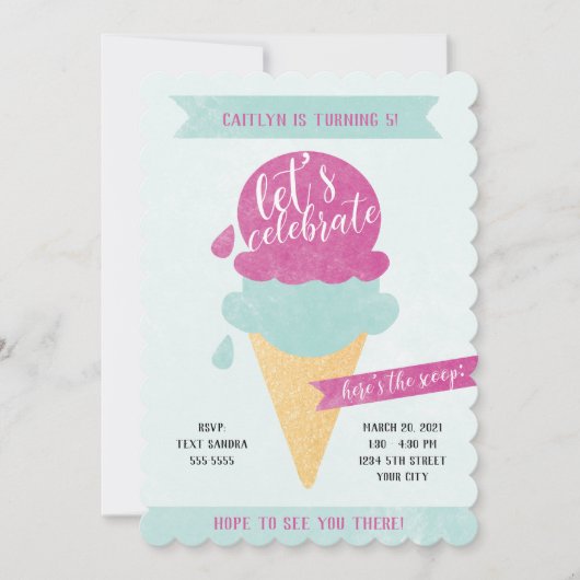 Party Einladung von Eis (Vorderseite)