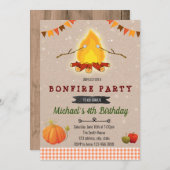 Party Einladung von Fall-Feuer (Vorne/Hinten)