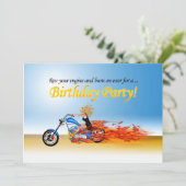 Party Einladung von flammenden Motorrädern (Stehend Vorderseite)
