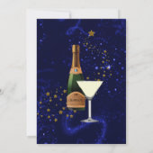 Party Einladung von funkelnden Stars Silvester (Rückseite)