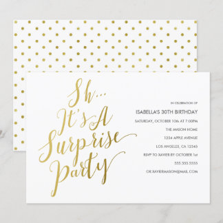 Party Einladung von Gold-Script