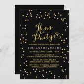 Party Einladung von Golden & Pink Confetti (Vorne/Hinten)