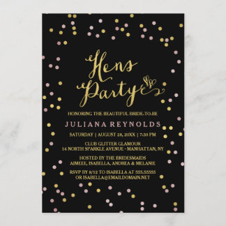 Party Einladung von Golden & Pink Confetti