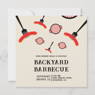 Party Einladung von Grill- und Gabelband-GRILLEN