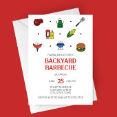 Party Einladung von Grillsymbolen