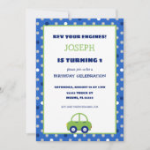 Party Einladung von grünen und blauen Kindergeburt (Vorderseite)