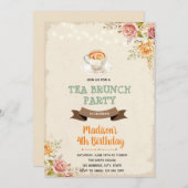 Party Einladung von Herbsttee und Brunch (Vorne/Hinten)