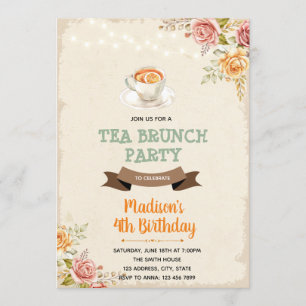 Party Einladung von Herbsttee und Brunch
