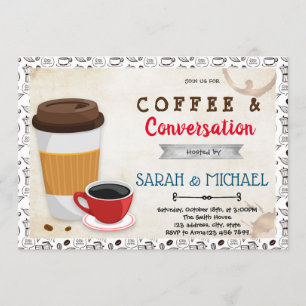 Party Einladung von Kaffee und Konversation