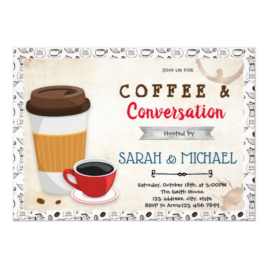 Party Einladung Von Kaffee Und Konversation Zazzle De