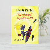 Party Einladung von Kayak Birds Fun (Stehend Vorderseite)