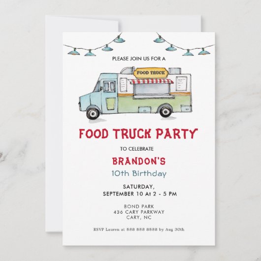 Party Einladung von LKW-Kindergeburtstagen (Vorderseite)