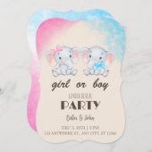Party Einladung von Mädchen oder Jungen - Baby Gen (Vorne/Hinten)