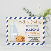 Party Einladung von Milch und Keksen (Stehend Vorderseite)