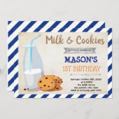 Party Einladung von Milch und Keksen (Vorne/Hinten)
