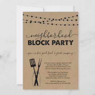 Party Einladung von Nachbarschaftsblöcken
