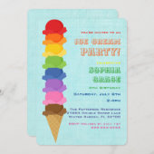 Party Einladung von niedlichem Eiscreme-Kindergebu (Vorne/Hinten)