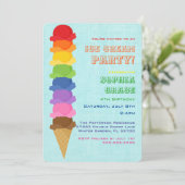 Party Einladung von niedlichem Eiscreme-Kindergebu (Stehend Vorderseite)