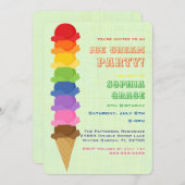 Party Einladung von niedlichem Eiscreme-Kindergebu (Vorne/Hinten)
