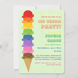 Party Einladung von niedlichem Eiscreme-Kindergebu