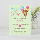 Party Einladung von niedlichem Eiscreme-Kindergebu (Stehend Vorderseite)