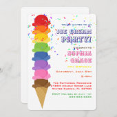 Party Einladung von niedlichem Eiscreme-Kindergebu (Vorne/Hinten)