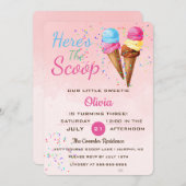 Party Einladung von niedlichem Eiscreme-Kindergebu (Vorne/Hinten)