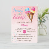 Party Einladung von niedlichem Eiscreme-Kindergebu (Stehend Vorderseite)