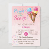 Party Einladung von niedlichem Eiscreme-Kindergebu (Vorderseite)