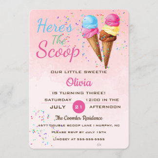 Party Einladung von niedlichem Eiscreme-Kindergebu
