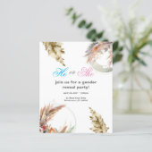 Party Einladung von Pampas-Gras-Rundrahmen (Stehend Vorderseite)