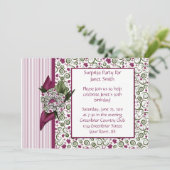 Party Einladung von Pflaumen und Blätter (Stehend Vorderseite)