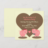 Party Einladung von Pig Valentine (Vorne/Hinten)