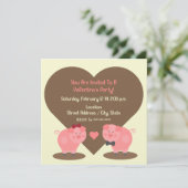 Party Einladung von Pig Valentine (Stehend Vorderseite)