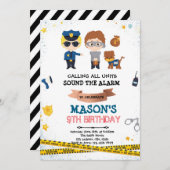 Party Einladung von Polizisten und Räubern (Vorne/Hinten)