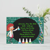 Party Einladung von Redhead Girl Mad Scientists (Stehend Vorderseite)
