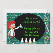 Party Einladung von Redhead Girl Mad Scientists (Rückseite)
