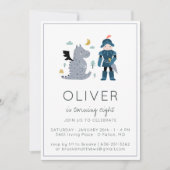 Party Einladung von Rittern und Drachen (Vorderseite)