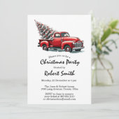 Party Einladung von Rotlastwagen (Stehend Vorderseite)
