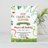 Party Einladung von Schlangen und Schnecken (Stehend Vorderseite)