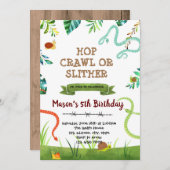 Party Einladung von Schlangen und Schnecken (Vorne/Hinten)